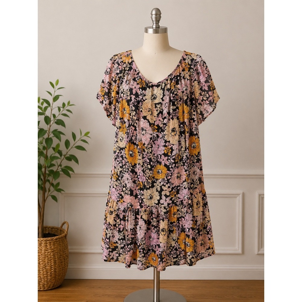 BB Dakota Steve Madden Floral Mini Dress Womens Size M Multicolor Boho